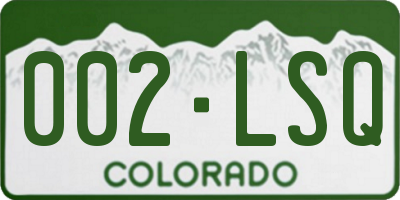 CO license plate 002LSQ