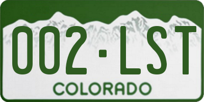 CO license plate 002LST