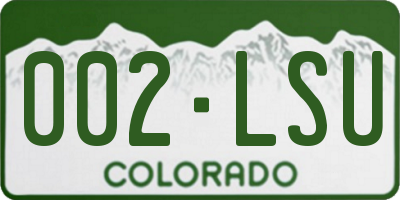 CO license plate 002LSU