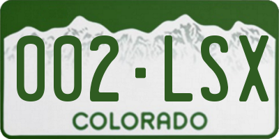 CO license plate 002LSX