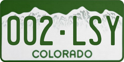 CO license plate 002LSY
