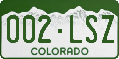 CO license plate 002LSZ