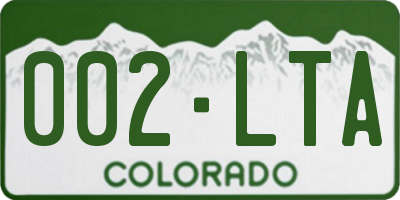 CO license plate 002LTA