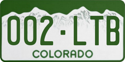 CO license plate 002LTB