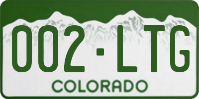 CO license plate 002LTG