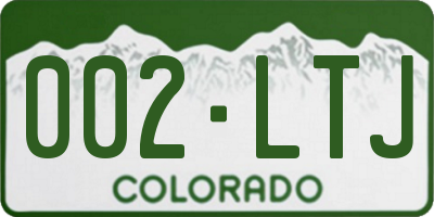 CO license plate 002LTJ