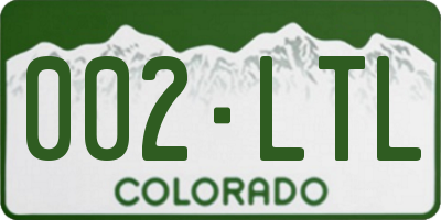 CO license plate 002LTL