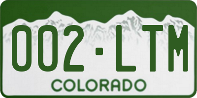 CO license plate 002LTM