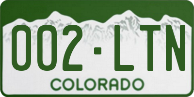 CO license plate 002LTN