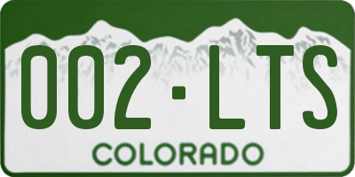 CO license plate 002LTS