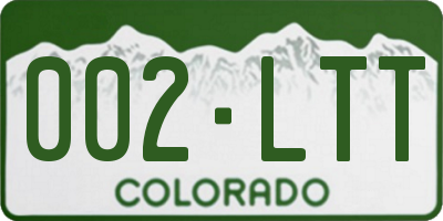 CO license plate 002LTT