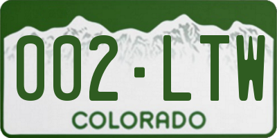 CO license plate 002LTW