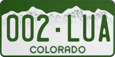CO license plate 002LUA