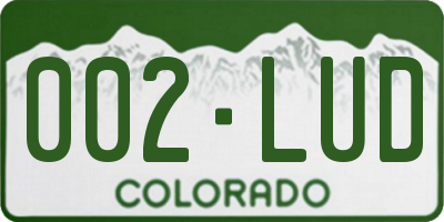CO license plate 002LUD