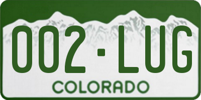 CO license plate 002LUG