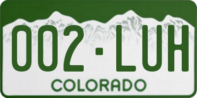 CO license plate 002LUH