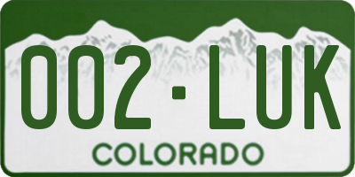 CO license plate 002LUK