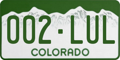 CO license plate 002LUL