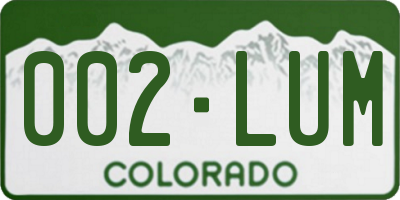 CO license plate 002LUM
