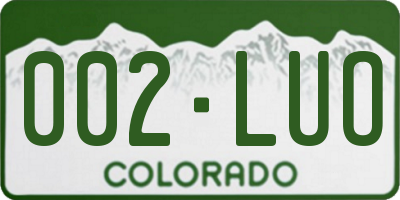 CO license plate 002LUO