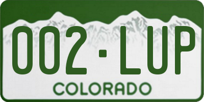CO license plate 002LUP