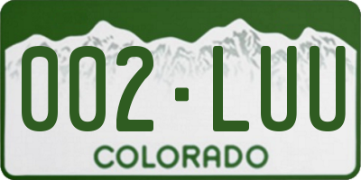 CO license plate 002LUU