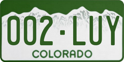 CO license plate 002LUY