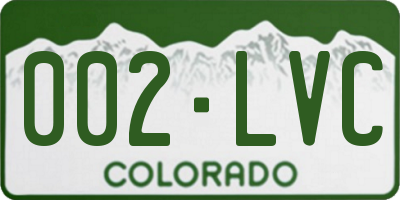 CO license plate 002LVC