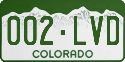 CO license plate 002LVD