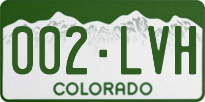CO license plate 002LVH