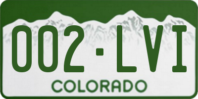 CO license plate 002LVI