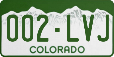 CO license plate 002LVJ