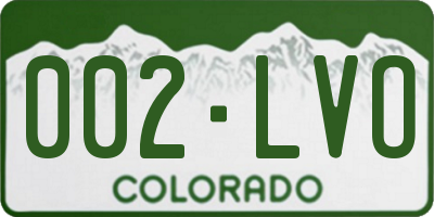 CO license plate 002LVO