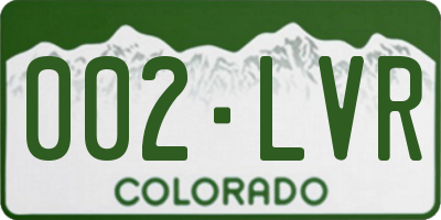 CO license plate 002LVR