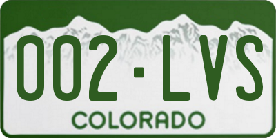 CO license plate 002LVS