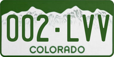CO license plate 002LVV
