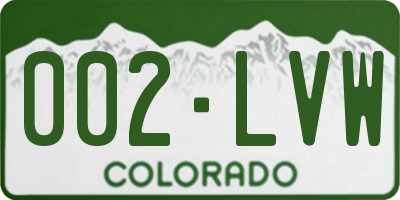 CO license plate 002LVW