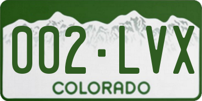 CO license plate 002LVX