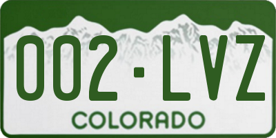 CO license plate 002LVZ