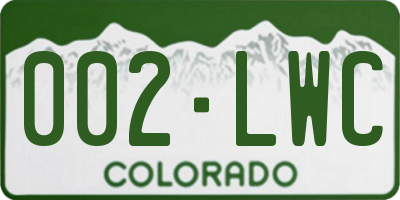 CO license plate 002LWC