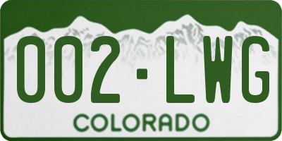 CO license plate 002LWG