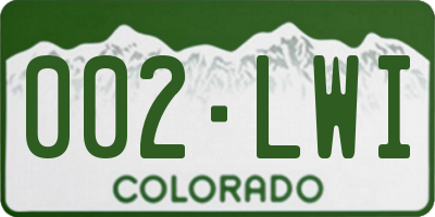 CO license plate 002LWI