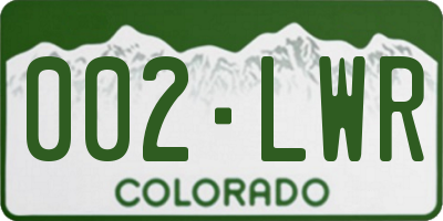 CO license plate 002LWR