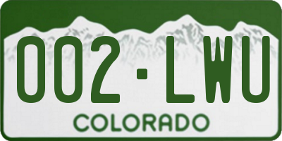 CO license plate 002LWU