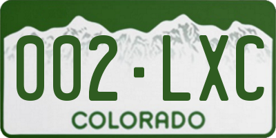 CO license plate 002LXC