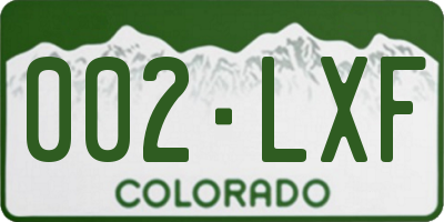 CO license plate 002LXF