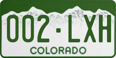 CO license plate 002LXH