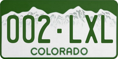 CO license plate 002LXL
