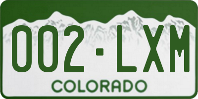 CO license plate 002LXM