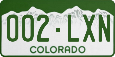 CO license plate 002LXN